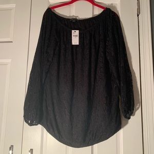 Lane Bryant 14/16 NWT Black lace top